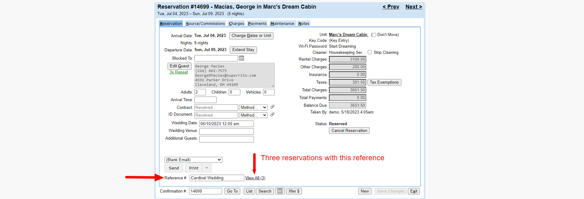 BrightSide Reservation Settings | Reference # Uses